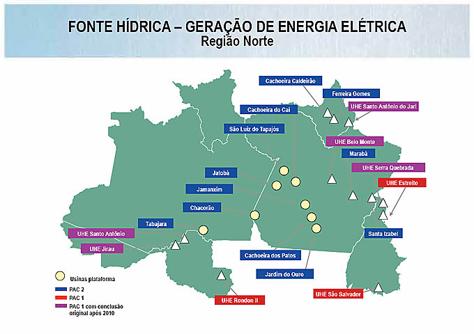 Usinas previstas nos PACs. Clique para ampliar