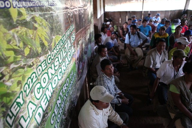 Em Oromomo, a primeira das consultas no Parque Nacional Isiboro Sécure, feitas às comunidades locais. Foto: Agência Boliviana de Informação