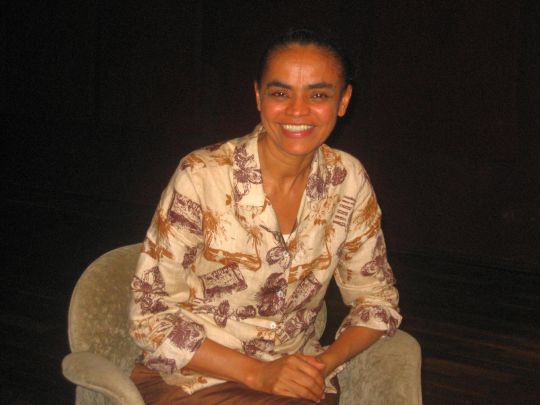 Marina durante entrevista em São Paulo no dia 04 de fevereiro (foto: Diego Rebouças)