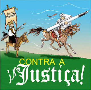 Banner feito pelo cartunista Luiz Pinto, do Jornal Pessoal, para a campanha em favor de Lúcio Flávio