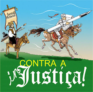 Banner feito pelo cartunista Luiz Pinto, do Jornal Pessoal, para a campanha em favor de Lúcio Flávio