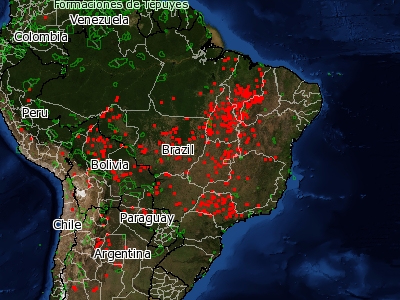 Queimadas no Brasil Central. Patrimônio Nacional virando fumaça (foto: FIRMS)