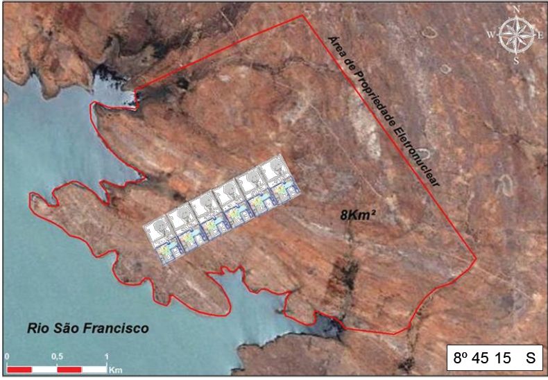A localização planejada de usina nuclear em Pernambuco (fonte: Eletronuclear)