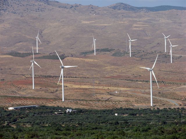 Torres eólicas na província de Andaluzía. Foto: Aldem Bourscheit