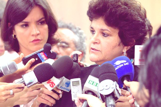 Ministra Isabella Teixeira durante divulgação dos números do Deter. "Não vamos relaxar na fiscalização" (foto Martim Garcia/MMA)