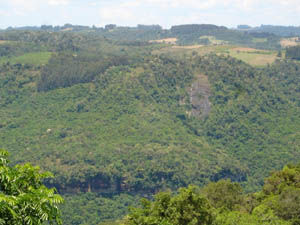 Deslizamento de grandes proporções ocorrido em 1983, nas cabeceiras do Rio Itajaí, em Itaiópolis (SC). Propriedade comprada em 2005 por Woehl e sua esposa Elza Nishimura.