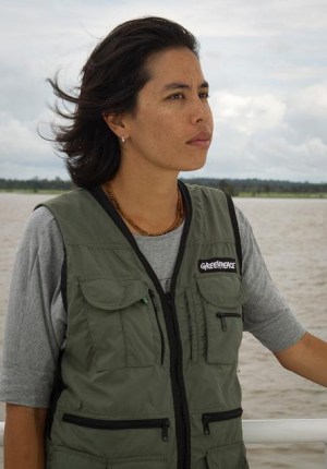 Tatiana de Carvalho em Santarém, no Pará. Foto: Greenpeace